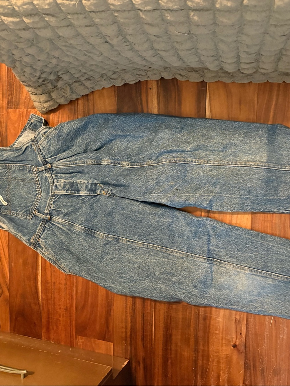 Vintage Essentials Denim Overalls Women’s Blue Baggy Straight Carpenter (710) - Picture 2 of 11